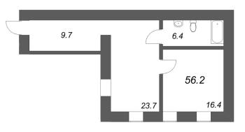 2 ккв (Евро) № 16.2 Корп.: 1.5-7 , Секция 7  в ЖК Дом купца Злобина