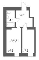 1 ккв № 11 Корп.: 1.1-4 , Секция 4  в ЖК Дом купца Злобина