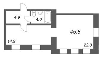 1 ккв № 25.1 Корп.: 1.5-7 , Секция 7  в ЖК Дом купца Злобина