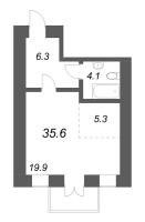 Студия № 21.2 Корп.: 1.5-7 , Секция 6  в ЖК Дом купца Злобина
