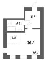 Студия № 30/2 Корп.: 1.5-7 , Секция 5  в ЖК Дом купца Злобина