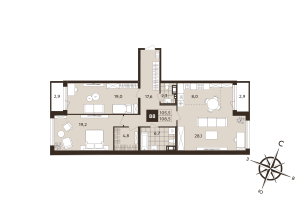 3 ккв (Евро) № 88 Корп.: 1 , Секция 3  в ЖК Дом на Бронницкой