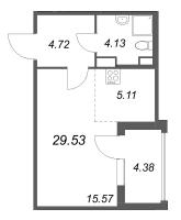 Студия № 300 Корп.: 1 , Секция 6  в ЖК Дом на Курской