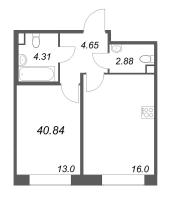 2 ккв (Евро) № 91 Корп.: 1 , Секция 3  в ЖК Дом на Курской
