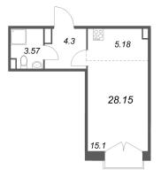 Студия № 314 Корп.: 1 , Секция 6  в ЖК Дом на Курской