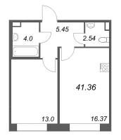 2 ккв (Евро) № 135 Корп.: 1 , Секция 4  в ЖК Дом на Курской