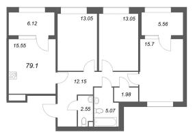4 ккв (Евро) № 356 Корп.: 1 , Секция 8  в ЖК Дом на Курской