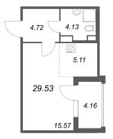 Студия № 260 Корп.: 1 , Секция 6  в ЖК Дом на Курской