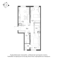 2 ккв № 417 Корп.: 1 Уч. 28 , Секция 11  в ЖК Domino Premium