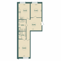 2 ккв № 75 Корп.: 1 , Секция 4  в ЖК Дуалист