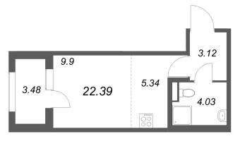 Студия № 182 Корп.: 2.2 , Секция 8  в ЖК Дубровский