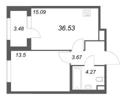 2 ккв (Евро) № 183 Корп.: 2.2 , Секция 8  в ЖК Дубровский