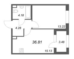 2 ккв (Евро) № 125 Корп.: 2.4 , Секция 6  в ЖК Дубровский