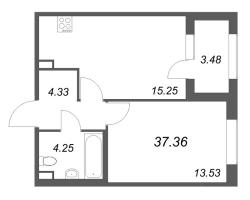 2 ккв (Евро) № 161 Корп.: 2.1 , Секция 7  в ЖК Дубровский