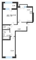 2 ккв № 181 Корп.: 2.3 , Секция 7  в ЖК Дубровский