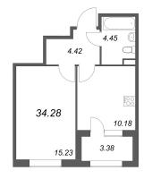 1 ккв № 3 Корп.: 2.4 , Секция 1  в ЖК Дубровский