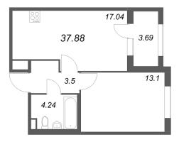 2 ккв (Евро) № 186 Корп.: 2.2 , Секция 8  в ЖК Дубровский