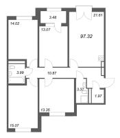 5 ккв (Евро) № 137 Корп.: 2.4 , Секция 6  в ЖК Дубровский