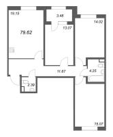 4 ккв (Евро) № 83 Корп.: 2.4 , Секция 4  в ЖК Дубровский