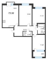4 ккв (Евро) № 97 Корп.: 2.3 , Секция 4  в ЖК Дубровский