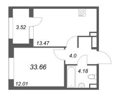 1 ккв № 87 Корп.: 2.4 , Секция 4  в ЖК Дубровский