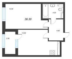 1 ккв № 191 Корп.: 1.2 , Секция 8  в ЖК Дубровский