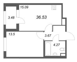 2 ккв (Евро) № 31 Корп.: 2.2 , Секция 2  в ЖК Дубровский