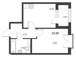 1 ккв № 23 Корп.: 1.4 , Секция 1  в ЖК Дубровский