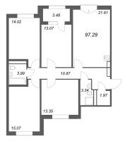 5 ккв (Евро) № 122 Корп.: 2.1 , Секция 5  в ЖК Дубровский