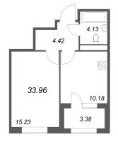 1 ккв № 17 Корп.: 2.1 , Секция 1  в ЖК Дубровский