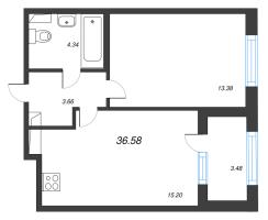 2 ккв (Евро) № 156 Корп.: 2.3 , Секция 6  в ЖК Дубровский
