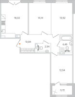 4 ккв (Евро) № 254 Корп.: 3.2 , Секция 12  в ЖК Дубровский