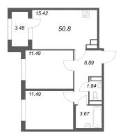 3 ккв (Евро) № 188 Корп.: 2.4 , Секция 8  в ЖК Дубровский