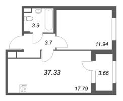 2 ккв (Евро) № 130 Корп.: 2.2 , Секция 6  в ЖК Дубровский