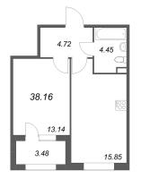 2 ккв (Евро) № 165 Корп.: 2.1 , Секция 7  в ЖК Дубровский