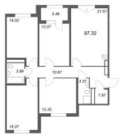 5 ккв (Евро) № 140 Корп.: 2.2 , Секция 6  в ЖК Дубровский