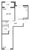 2 ккв № 229 Корп.: 2.2 , Секция 9  в ЖК Дубровский