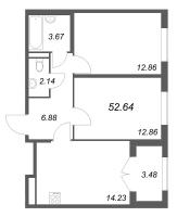 2 ккв № 159 Корп.: 2.2 , Секция 7  в ЖК Дубровский