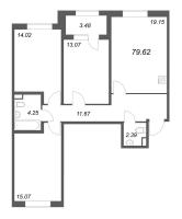 4 ккв (Евро) № 123 Корп.: 2.4 , Секция 6  в ЖК Дубровский