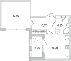 1 ккв № 127 Корп.: 3.2 , Секция 7  в ЖК Дубровский