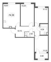 4 ккв (Евро) № 109 Корп.: 2.2 , Секция 5  в ЖК Дубровский