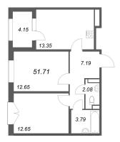 2 ккв № 143 Корп.: 2.1 , Секция 6  в ЖК Дубровский