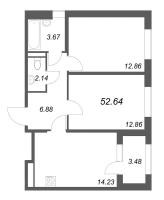 2 ккв № 156 Корп.: 2.4 , Секция 7  в ЖК Дубровский