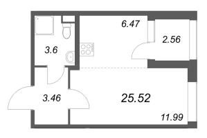 Студия № 29 Корп.: 2.1 , Секция 2  в ЖК Дубровский