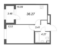 2 ккв (Евро) № 31 Корп.: 2.4 , Секция 2  в ЖК Дубровский