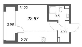 Студия № 5 Корп.: 2.2 , Секция 1  в ЖК Дубровский