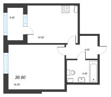 1 ккв № 6 Корп.: 1.3 , Секция 1  в ЖК Дубровский