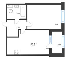 2 ккв (Евро) № 108 Корп.: 2.3 , Секция 5  в ЖК Дубровский