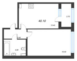 2 ккв (Евро) № 181 Корп.: 1.2 , Секция 8  в ЖК Дубровский