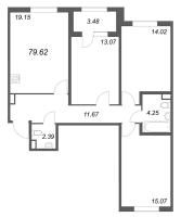 4 ккв (Евро) № 86 Корп.: 2.2 , Секция 4  в ЖК Дубровский